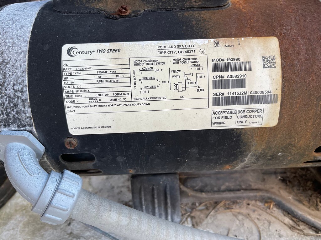 Replace Run Capacitor or Motor 719399007 SHPF1.52 Pool Equipment