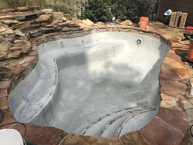 Drained pool to better show inlets