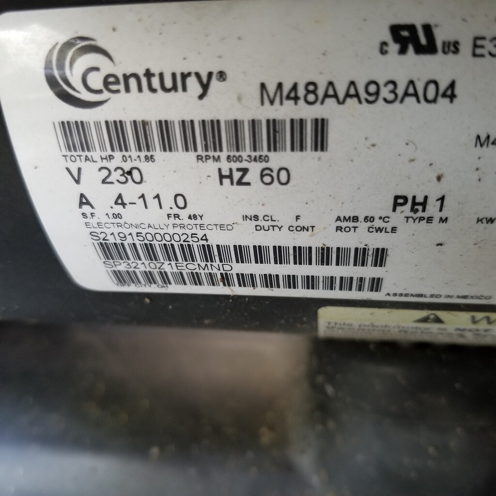 Correct replacement Hayward/Century Tristar VS pump and motor ...