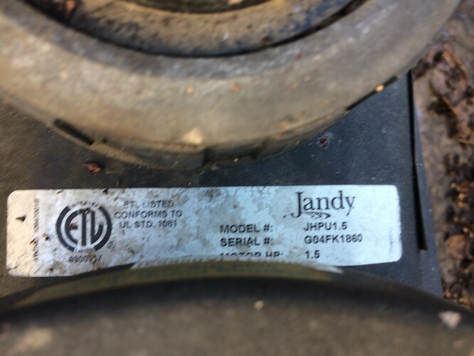 jandy pump label