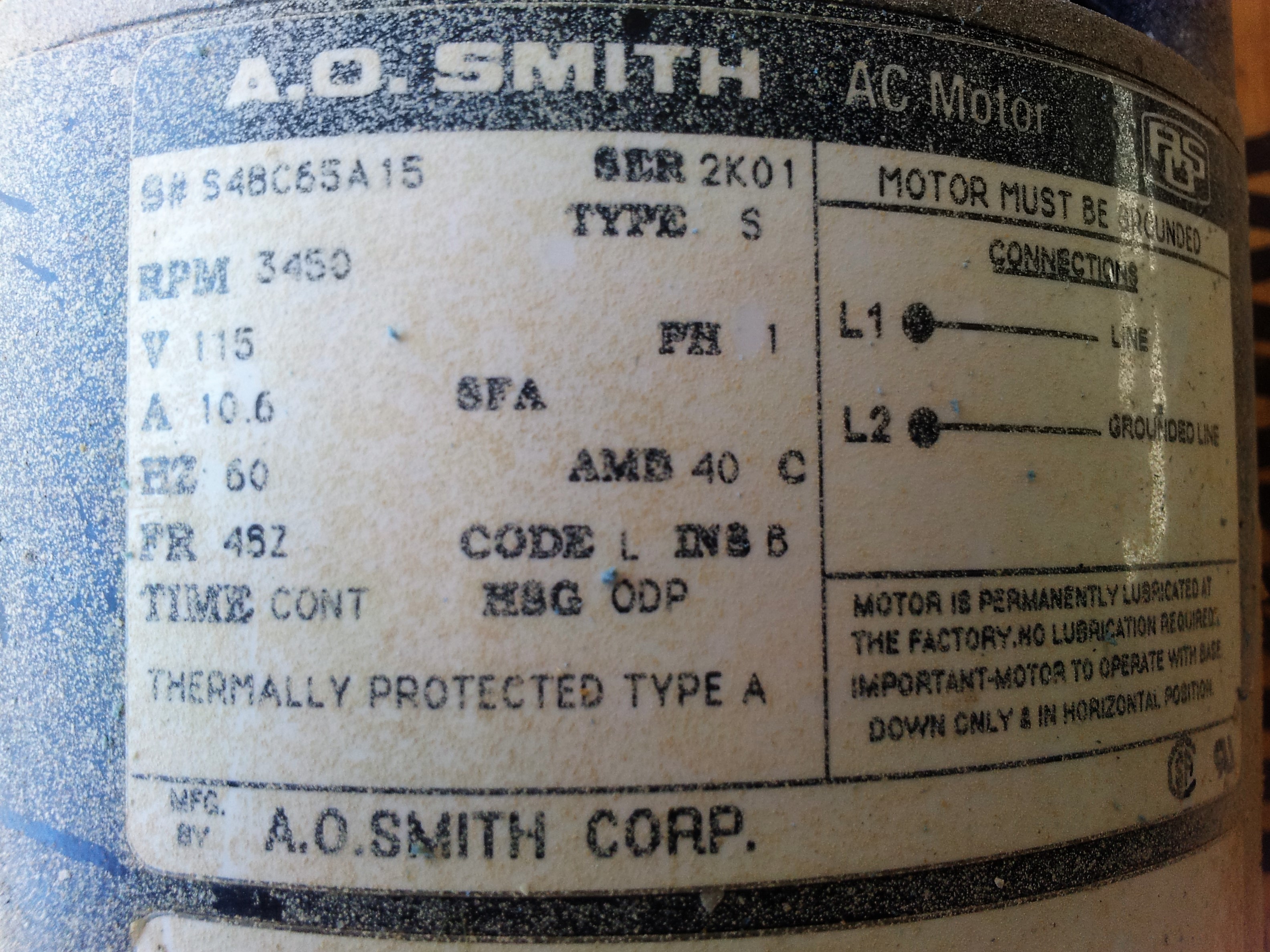 AO Smith motor Pool Equipment Inyo Pool People