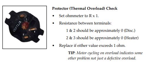 How to test thermal overload switch